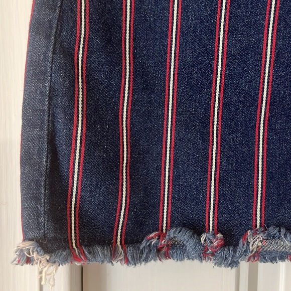 American Eagle• NWOT High Rise Striped Blue, Red and White Mini Skirt, Sz 6, - Picture 7 of 17